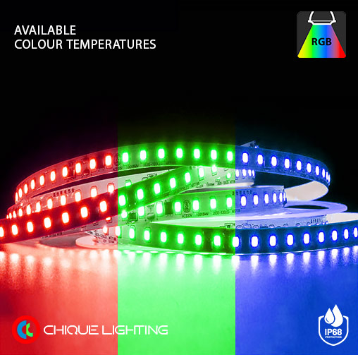 10M(32.8ft) Waterproof LED Strip Light 5050, 12V 2.2(w/ft)220 RGB