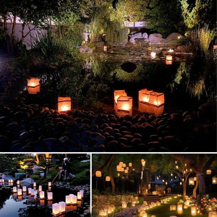 floating lantern lighting